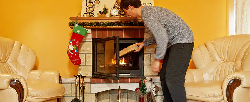 Rusted Metal Fireplace Restoration in Bloomington, California